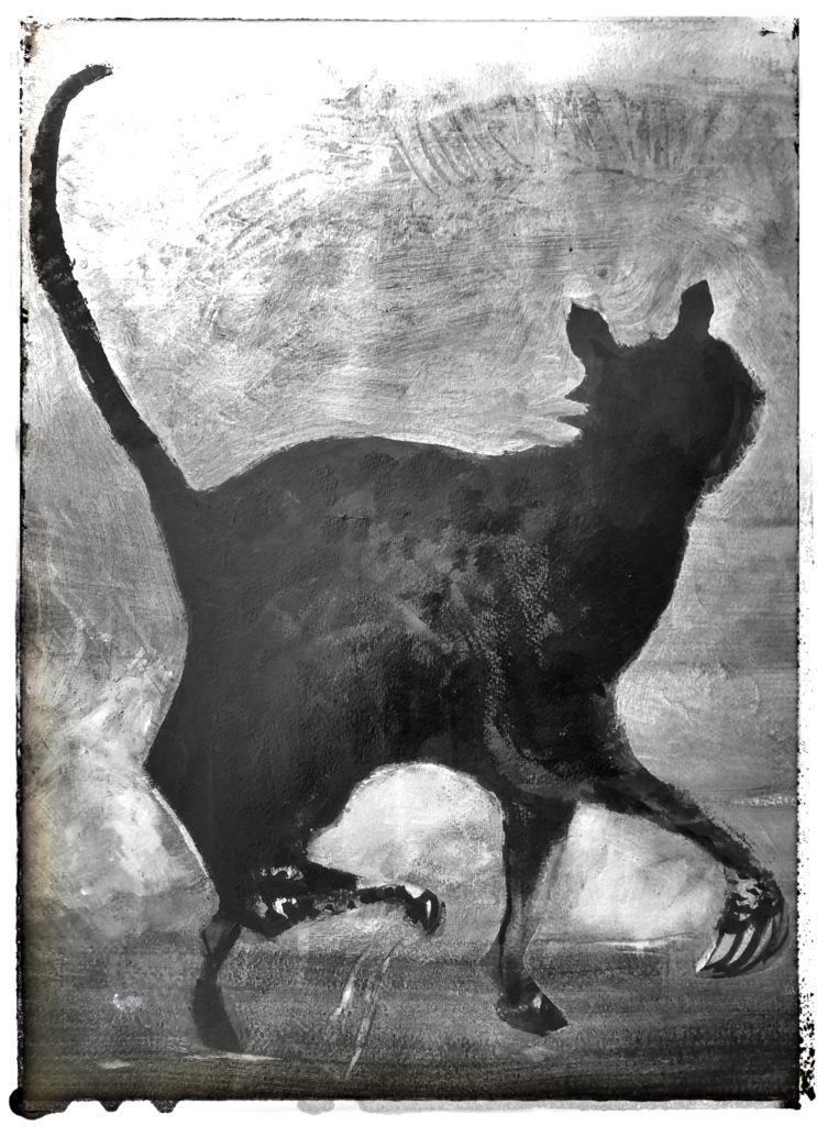 Painting Strutting cat