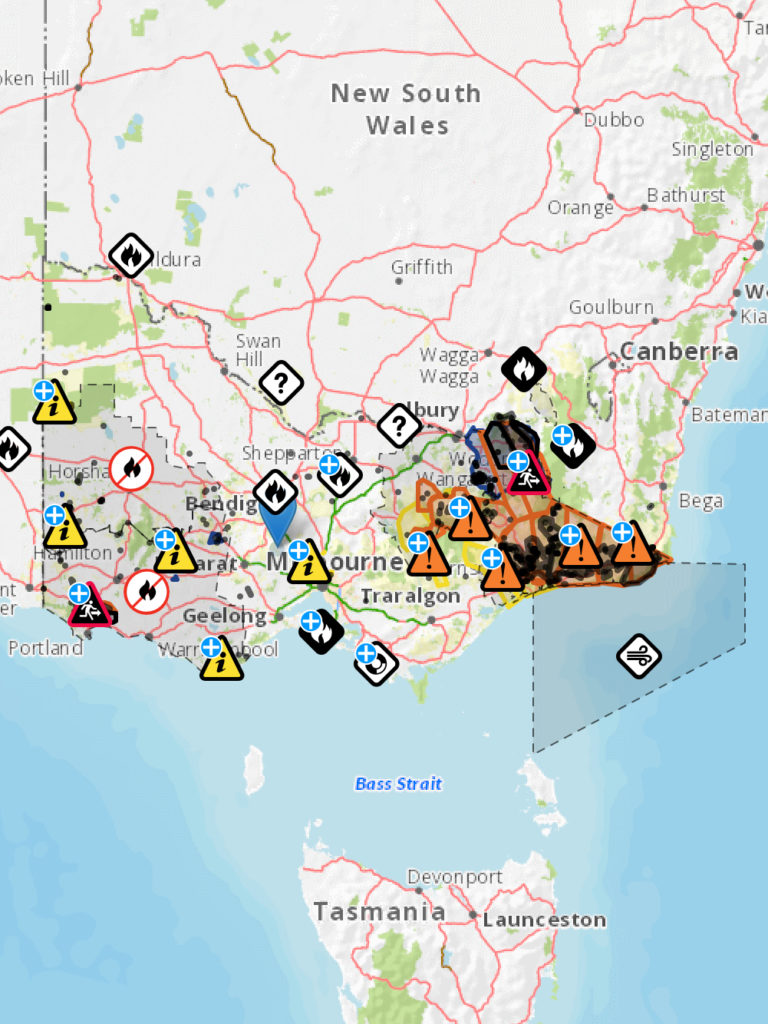 Map of Vic fires 3 Jan 2020